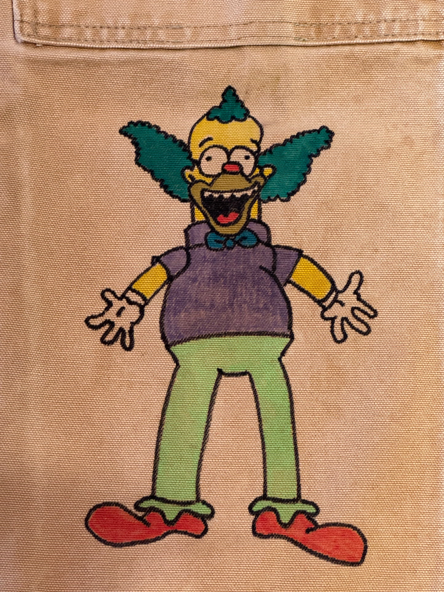 Miss Piggy Pants- 32x30- Vintage one of kind hand drawn double knee cartoon Carhartt pants