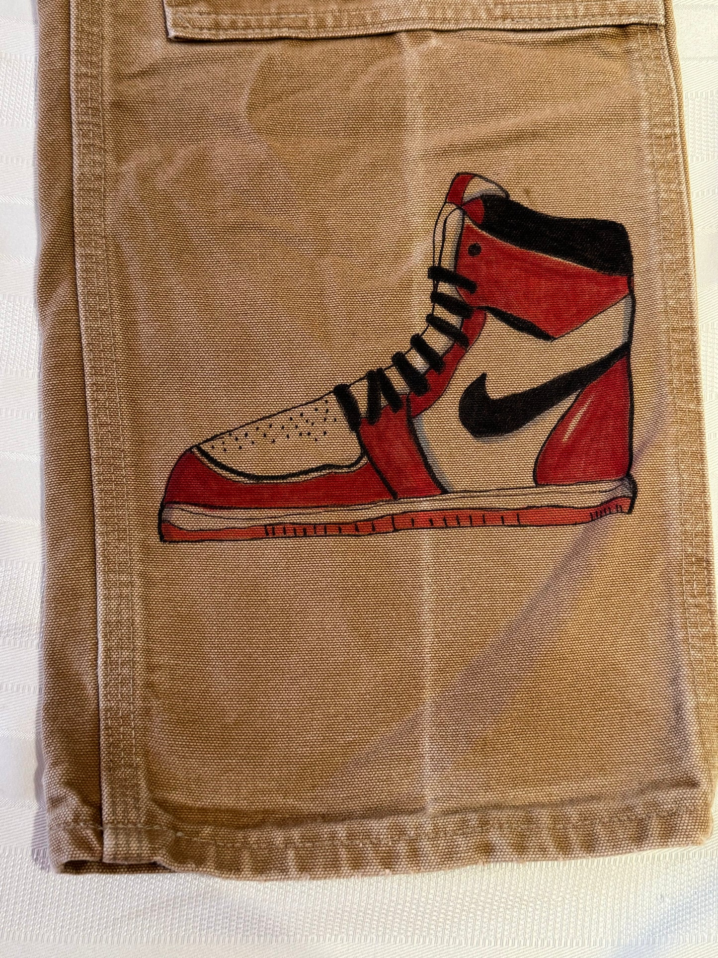 Bartman-33x32- Vintage one of a kind hand drawn double knee cartoon Carhartt pants