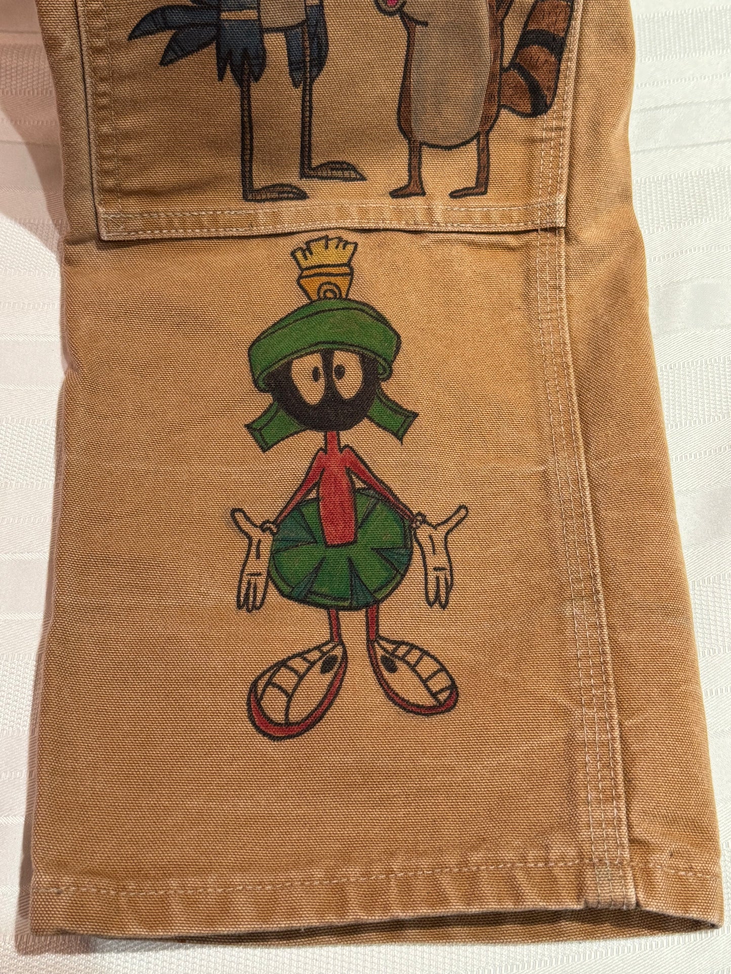 Pinky and The Brain- 34x32- Vintage one of a kind hand drawn double knee Cartoon Carhartt pants