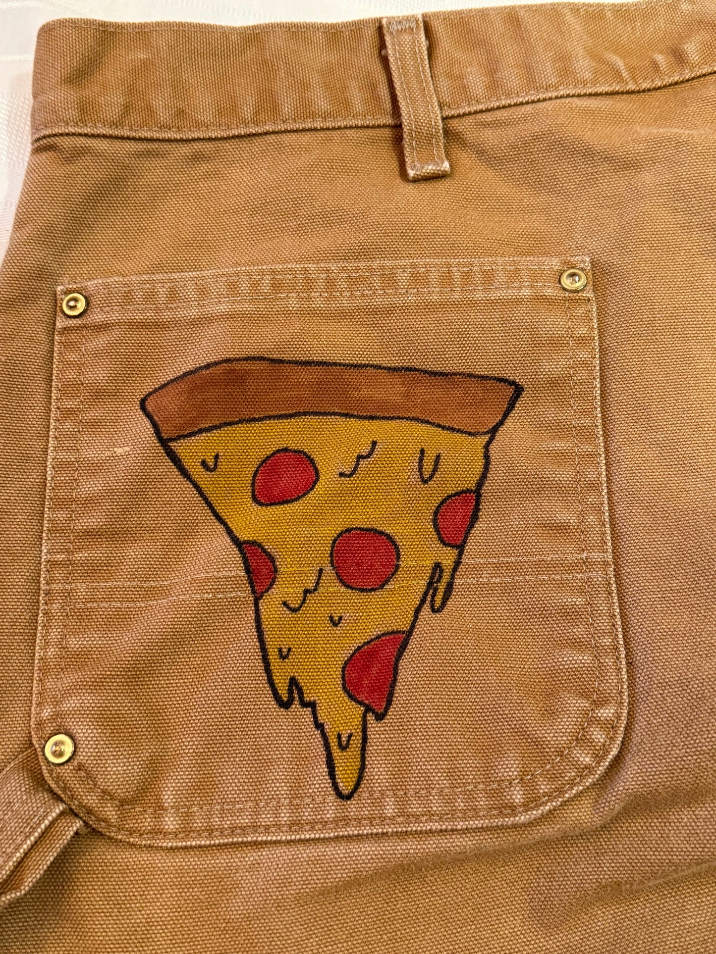2.Daffy Duck Pants- 40x29- Vintage one of a kind hand drawn double knee Cartoon Carhartt pants