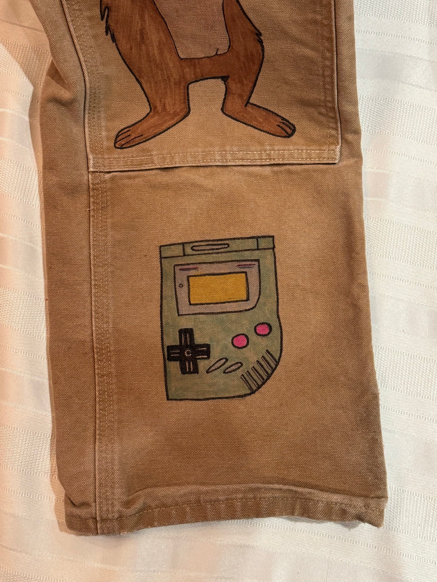 Chip n' Dale: Rescue Rangers Pants-32x31- Vintage one of a kind hand drawn double knee Cartoon Carharrt pants