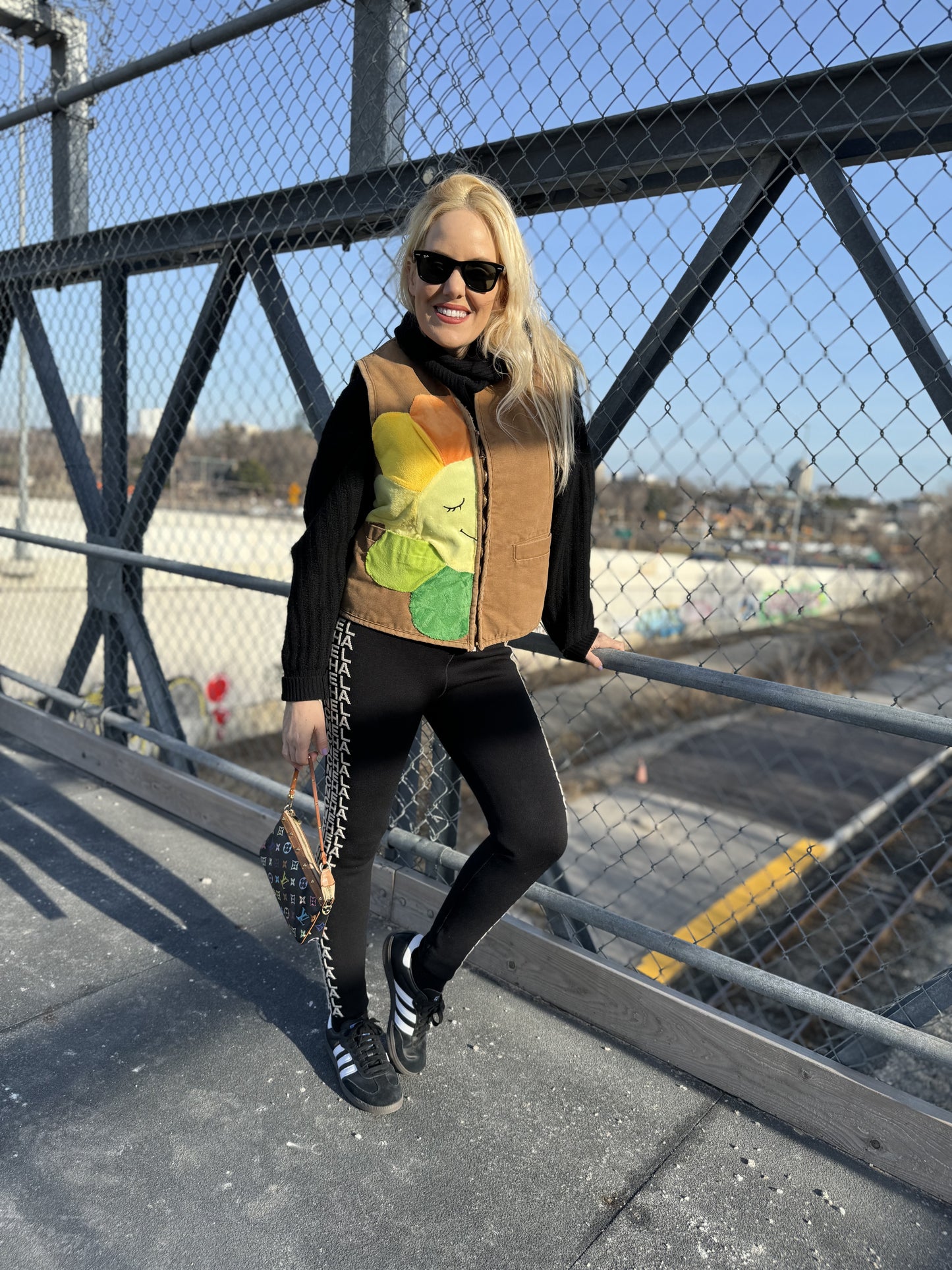 VEST 2-Yellow/Green Flower Carhartt Faux Sherpa Vest