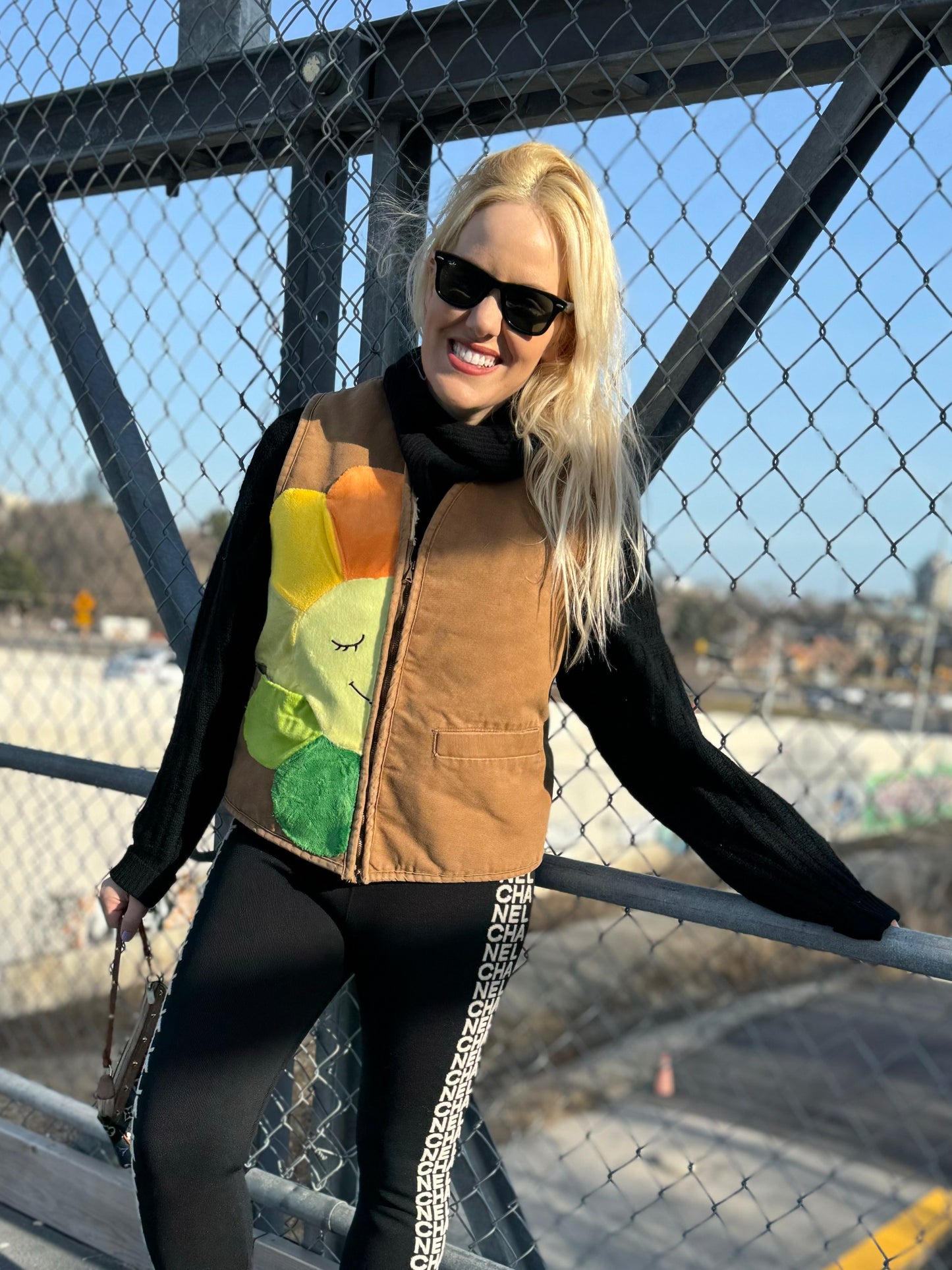 VEST 2-Yellow/Green Flower Carhartt Faux Sherpa Vest