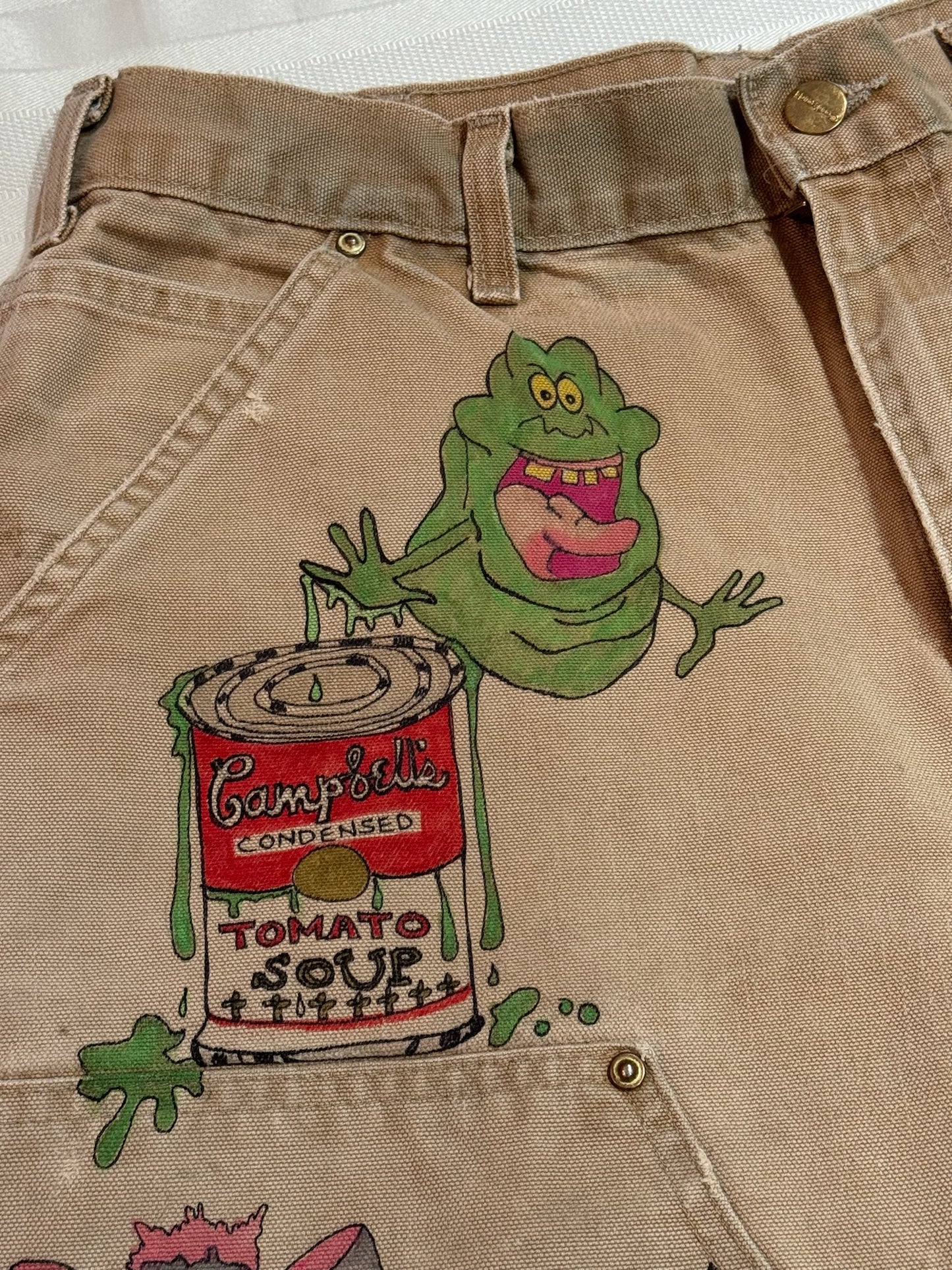 Care bears Pants-32 x 29.5-Vintage one of a kind hand drawn double knee Carhartt pants