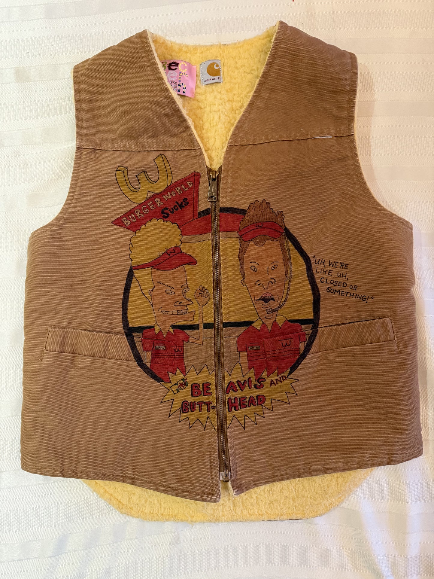 3. Carhartt Cartoon Vintage Beavis and Butthead Vest- S/M