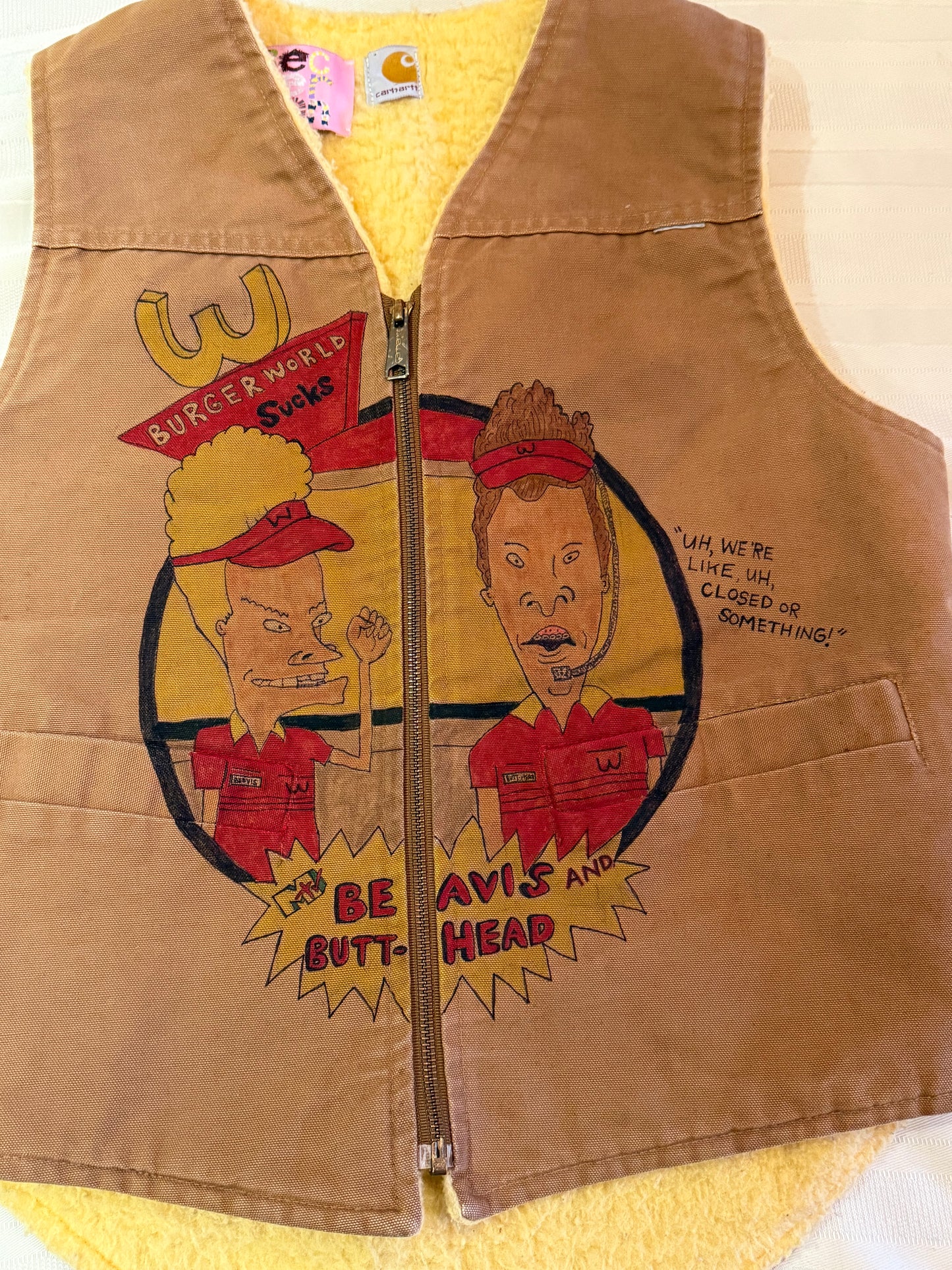 3. Carhartt Cartoon Vintage Beavis and Butthead Vest- S/M